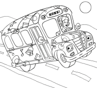 Le bus scolaire magique Coloriage En Ligne